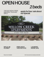 This Saturday apply for free at Willow Creek Apartments