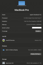 MacBook Pro 13" 2.3GHz i7 32GB 1TB 2020 model with free sleeve