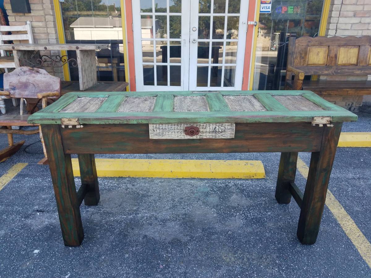 Rustic Old Door Long Sofa Table