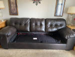 Leather sofa bed