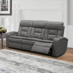 70% off Wyola Power Reclining Sofa w/ I TABL Leather Grey Theater Cou