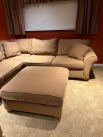 Tan tweed/cloth sectional sofa set