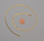 14k Yellow Gold Flat Mariner Link Chain Necklace 18.25 Inches 8.7 Gram