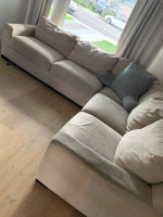 Plush Comfy Sectional Sofa/Couch - beige/taupe - washable covers!