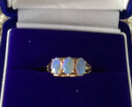 18K Yellow Gold 3 Opal Ring