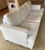 Acme Furniture Diamond White Bonded Leather Queen Sleeper Sofa Couch