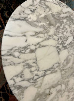 Genuine Signed Knoll Saarinen Arabescato Marble Dining Table