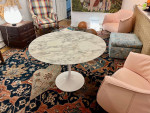 Genuine Signed Knoll Saarinen Arabescato Marble Dining Table