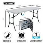 Lifetime 5 Foot Rectangle Fold-in-Half Table, Indoor/Outdoor