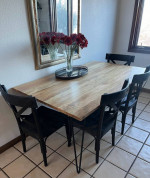 Hunter Mango Wood and Metal Dining Table Optional 4 World Market Chairs