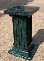 End table with marble pedestal or base and 0.5 inch thick glass top