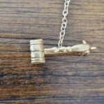 Estate Vintage 10K Yellow Gold Gavel Guard Pin- Officer Pin with Chain