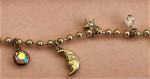 NIB Kirks Folly Charm Anklet Vintage Moons Stars Dragonfly Butterfly