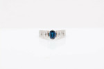 Sapphire & Diamond 18kt White Gold Ring