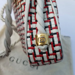 Stunningly beautiful Vintage Gucci Aviatrix woven leather shoulder bag