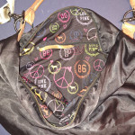 Victoria Secret LOVE PINK VS Peace Black Sateen and Canvas Purses