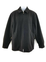 Polo by Ralph Lauren Black Wool Full Zip Winter Coat Jacket Men Medium