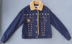 $895 NWOT COACH Denim/Lamb Shearling/Studs ITALY-MADE Jacket Sz 8 NEW!