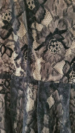 Ladies Small Black Velvet Lace Dress