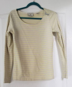 MAISON SCOTCH “Miami Deco” Women’s Lt Yellow Striped Cotton Top – Sz P
