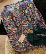 Pretty Rayon top, Denim Skort & Wacoal Lace Bra