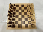 Great Chess Set With A Remarkable Bleached Bi-folding Wooden Casing