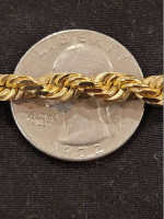 14K Yellow Gold 5.5 mm THICK SOLID 24 inch Rope Chain! 59.5 Grams!