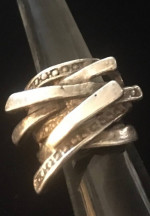 Vintage 70s Sterling Silver Handmade Brutalist Ring  Size 7