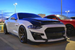 2020 Ford Mustang GT Premium in Oxford White parked at sunset with performance features