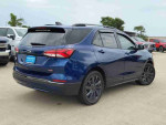 Rear view of a blue 2022 Chevrolet Equinox LT with wireless Apple CarPlay and Android Auto features.