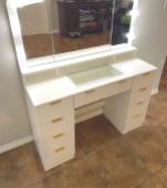 Vanity Desk With Mirror  - LED Light With Adjustable Lighting  - 9 Drawers