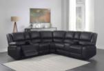 Akira Leather Modern Sectional Sofa Sleek L Shaped Reclining Couch Black