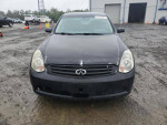 Front view of a 2005 INFINITI G35 RWD, featuring a sleek design and clean undercarriage.