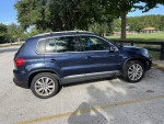 2015 Volkswagen Tiguan SE 4Motion AWD parked in a scenic area with trees, showcasing its stylish design.