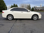 2007 Acura TSX in white, low mileage, automatic transmission with keyless entry and leather heated seats.