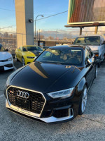 2018 Audi RS3 Sedan in Panther Black with premium features for sale, showcasing sporty design and performance.