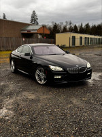 2012 BMW 650i gran coupe in black with low miles, luxury package, and panoramic roof