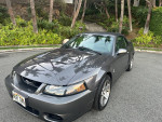 2003 Ford Mustang Terminator Cobra convertible parked in a scenic location, showing excellent condition and low mileage.