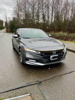 2020 Honda Accord Sport FWD sedan in Modern Steel Metallic, showcasing sleek design and low mileage.