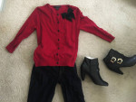 $88 August Silk Cardigan Red Top Bow Beaded M 8 10 Sweater