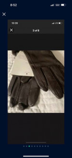 Ugg Women's Classic Brown Leather Smart Winter Gloves~Shearling Cuff~NWT $110!