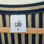 CAbi Tunic Top Tee T-shirt Size Medium Navy Tan Striped #3228 Ernest