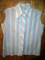 Vintage 1970s New Sleeveless Checkered Top *