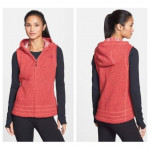 NWT $80 THE NORTH FACE HEATHERED RED KNIT HOODED VEST SZ XS