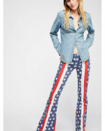 FREE PEOPLE STARS n STRIPES FLARE JEANS Sz 25