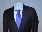 Hickey Freeman Loro Piana 150 Solid Navy Blue Custom Two Button Suit 40S