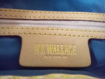 MZ Wallace Brown Shoulderbag Purse Handbag Blue Lining Gold Hardward