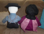 Amish Dolls ~ 2 ~ faceless ~ Bonnet & Hat ~ cloth ~ handmade ~ 20"
