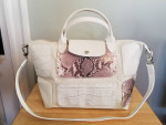 Longchamp Linen and Textile Medium Bag