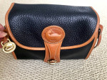 Dooney and Bourke Genuine All-Leather Navy/British Tan handbag
